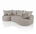 SOFA Tirano Samt Beige mit Ottomane links