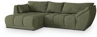 ECKSOFA ORENTI L-S Gr&uuml;n Velours-Stoff mit Schlaffunktion