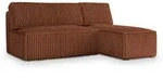 ECKSOFA BRISO T Braun Kordstoff mit Schlaffunktion
