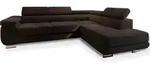 ECKSOFA SELVA R-S Braun Velours-Stoff mit Schlaffunktion