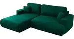 ECKSOFA OVO L Dunkelgr&uuml;n Velvet - Links Seite