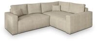 ECKSOFA ERONIS R-S Creme Kordstoff mit Schlaffunktion