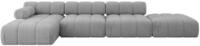 ECKSOFA modulares Sofa Lizur-L2 - 380x160x70 cm Hellgrau Velours