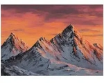 FOTOTAPETE Gebirge Natur Orange 150x105 cm