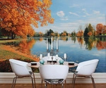 FOTOTAPETE Landschaft See Blau 300x210 cm