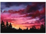 FOTOTAPETE Landschaft Himmel Rosa 250x175 cm