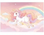 FOTOTAPETE M&auml;dchen Einhorn Rosa 150x105 cm