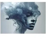 FOTOTAPETE Frau Abstrakt Blau 200x140 cm