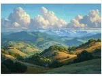 FOTOTAPETE Gebirge Landschaft Gr&uuml;n 350x250 cm