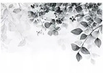 FOTOTAPETE Bl&auml;tter Schwarz und Wei&szlig; Wohnzimmer 250x175