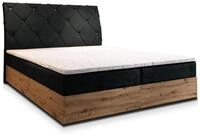 BOXBETT VELLANO 140x200 cm mit Matratze und Topper - Schwarz