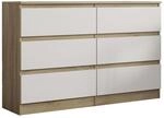 KOMMODE ALLEGRA 120/77/33 cm mit 6 Schubladen Sonoma Eiche