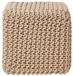 STRICK-POUF beige, Sitzw&uuml;rfel 35/35/35 cm