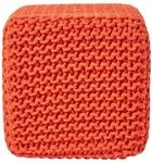 STRICK-POUF orange, Sitzw&uuml;rfel 35/35/35 cm