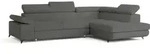 ECKSOFA FAVIEN R-S Grau Boucle-Stoff mit Schlaffunktion
