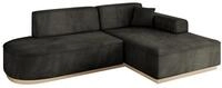 ECKSOFA Ottomane Rechts IREA-L1 - 232x165x80 cm Schwarz