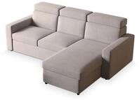 ECKSOFA PADWA Beige Kordstoff mit Schlaffunktion