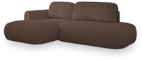 ECKSOFA NUVIRA L-S Braun Boucle-Stoff mit Schlaffunktion