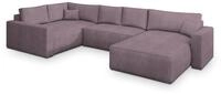 WOHNLANDSCHAFT VELAMI L-S Lila Kordstoff mit Schlaffunktion