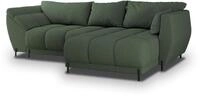ECKSOFA VESTANO R-S Gr&uuml;n Boucle-Stoff mit Schlaffunktion