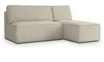 ECKSOFA BRISO P Creme Kordstoff mit Schlaffunktion