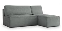 ECKSOFA BRISO M Grau Velours-Stoff mit Schlaffunktion