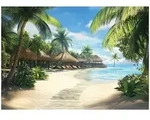 FOTOTAPETE 3D Effekt Strand Palmen Meer 400x280