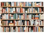 FOTOTAPETE Bibliothek B&uuml;cher Braun 400x280 cm