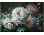 FOTOTAPETE Blumen Vintage Schwarz Schlafzimmer 300x210