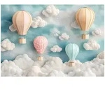 FOTOTAPETE Ballons Wolken Blau 254x184 cm