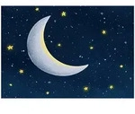 FOTOTAPETE Himmel Mond Blau 400x280 cm