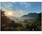 FOTOTAPETE Landschaft Gebirge Blau 350x250 cm