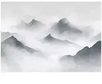 FOTOTAPETE Gebirge Nebel Grau 200x140 cm