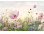 FOTOTAPETE Blumenwiese Vlies Tapete Wohnzimmer 250x175
