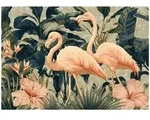 FOTOTAPETE Flamingo Bl&auml;tter Gr&uuml;n 150x105 cm