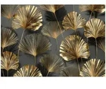 FOTOTAPETE Bl&auml;tter Abstrakt Golden 300x210 cm