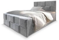 BOXBETT MONA 140x200 cm mit Matratze und Topper - Hellgrau