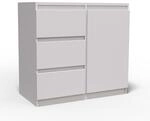 KOMMODE MERAVIGLIA 80/85/33 cm mit 3 Schubladen 1 T&uuml;ren Wei&szlig;