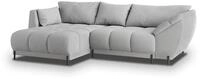 ECKSOFA VESTANO L-S Hellgrau Boucle-Stoff mit Schlaffunktion