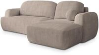 ECKSOFA MODENZA P R-S Beige Kordstoff mit Schlaffunktion