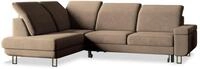 ECKSOFA LERMA L-S Beige Velours-Stoff mit Schlaffunktion