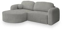 ECKSOFA AMILIA L-S Hellgrau Boucle-Stoff mit Schlaffunktion