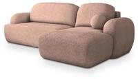 ECKSOFA MODENZA N R-S Rosa Boucle-Stoff mit Schlaffunktion