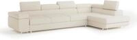 ECKSOFA VICENTE Creme Boucle-Stoff mit Schlaffunktion