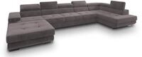 WOHNLANDSCHAFT TORIVA R-S Lila Velours-Stoff mit Schlaffunktion