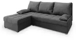 ECKSOFA RITA M Grau Velours-Stoff mit Schlaffunktion