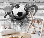 FOTOTAPETE 3D Fu&szlig;ball Grau 250x175 cm