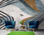 FOTOTAPETE Art Deco Abstrakt Grau 250x175 cm