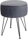 SITZHOCKER Hellgrau, Schwarz