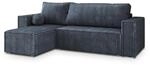 ECKSOFA RAVELO T Grau Kordstoff mit Schlaffunktion